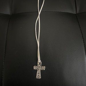 Nixi Studios Gabriette Hammered Cross Pendant Necklace